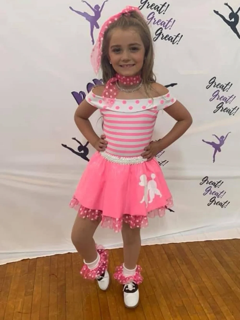 Pink 50s Dance Costume with Poodle Skirt